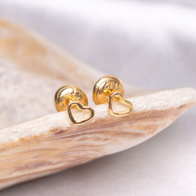 TOPITOS CORAZÓN SILUETA ORO 18K
